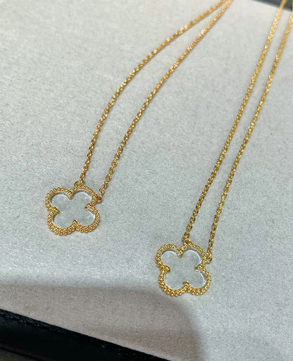 [Eterna Jewels]CLOVER ROCK CRYSTAL ROSE GOLD NECKLACE