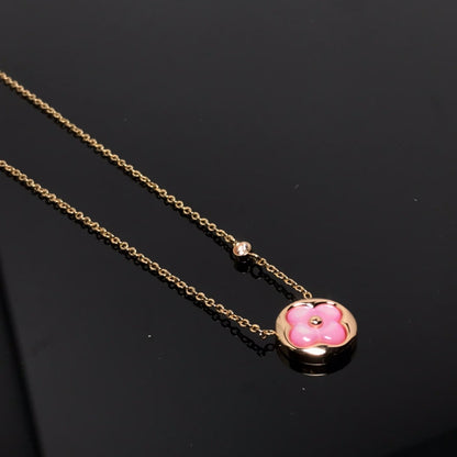 [Eterna Jewels]COLOR BLOSSOM PINK MOP SUN GOLD NECKLACE