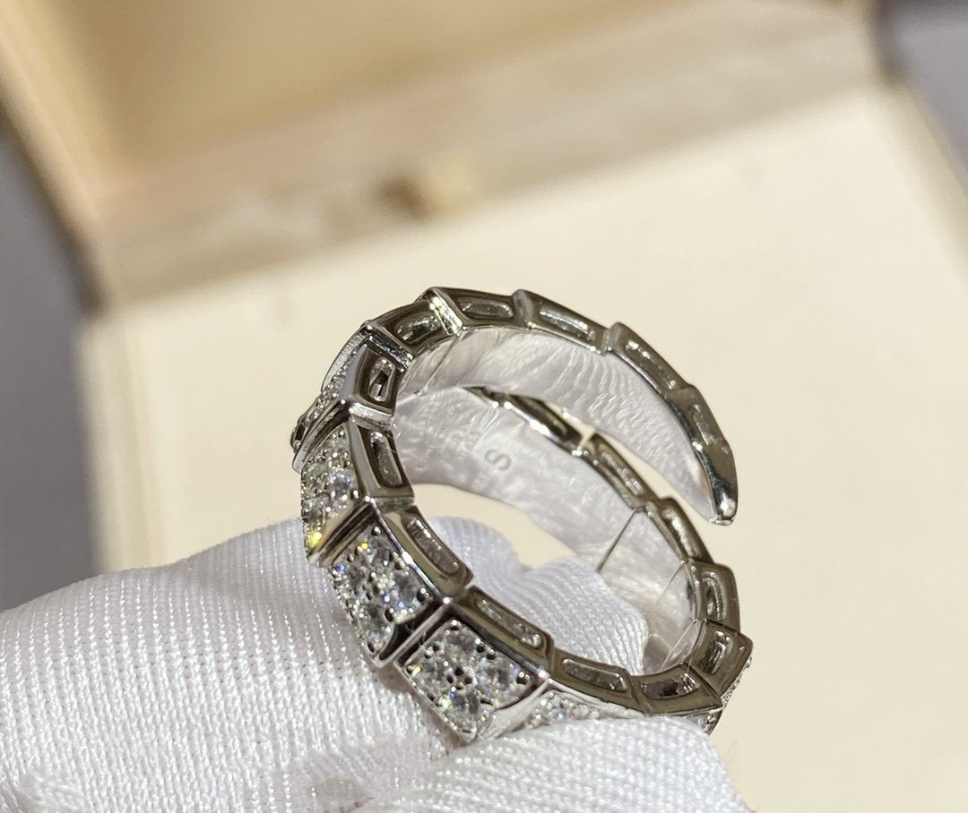 [Eterna Jewels]SERPENTI RING SILVER DIAMOND PAVED