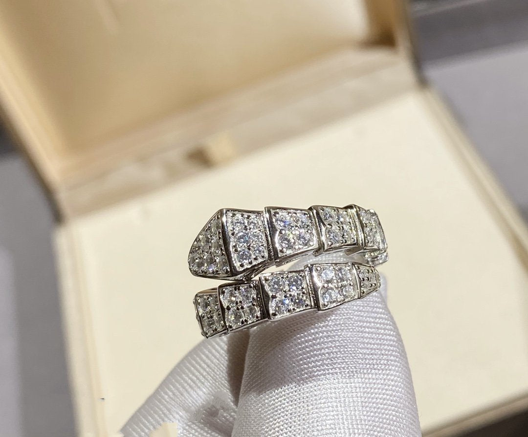 [Eterna Jewels]SERPENTI RING SILVER DIAMOND PAVED