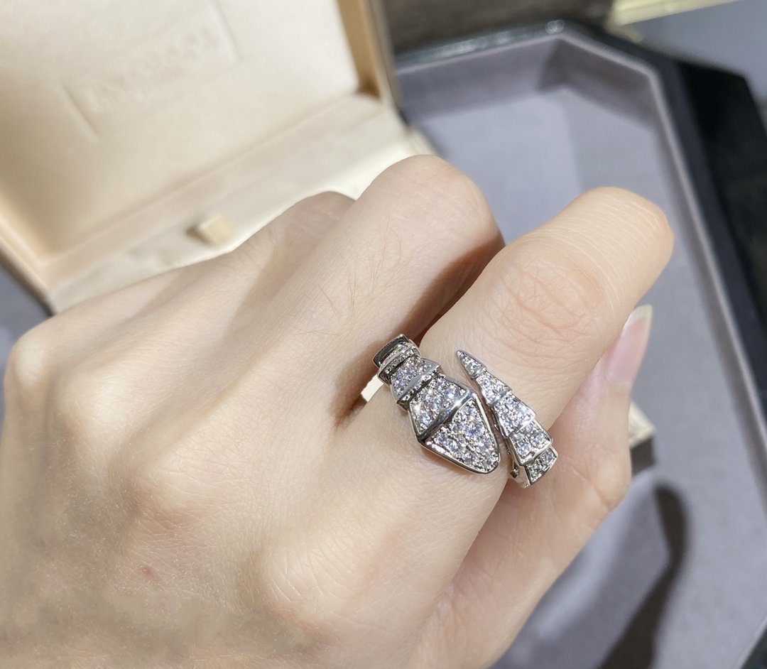 [Eterna Jewels]SERPENTI LARGE RING SILVER DIAMOND PAVED