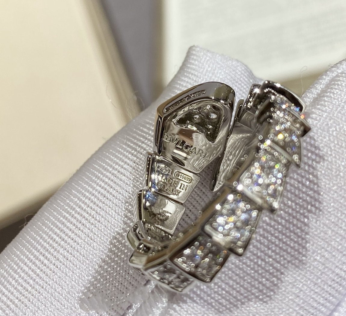 [Eterna Jewels]SERPENTI LARGE RING SILVER DIAMOND PAVED