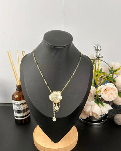 [Eterna Jewels]Cloud Pearl Mother-of-Pearl Diamond Chain Pendant Necklace