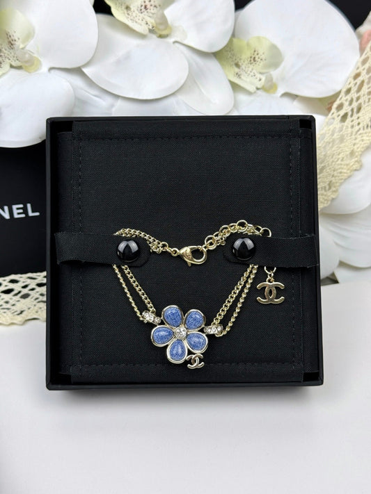 [Eterna Jewels]VOLTE New Blue Floral Double-Layer Bracelet