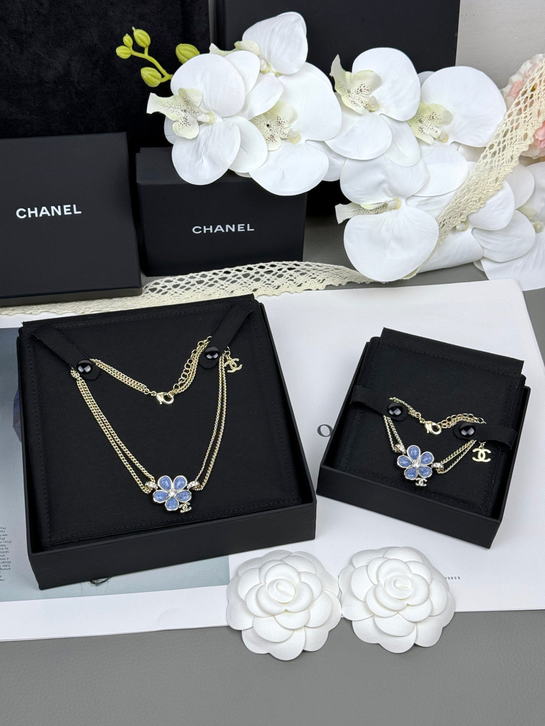 [Eterna Jewels]VOLTE New Blue Floral Double-Layer Bracelet