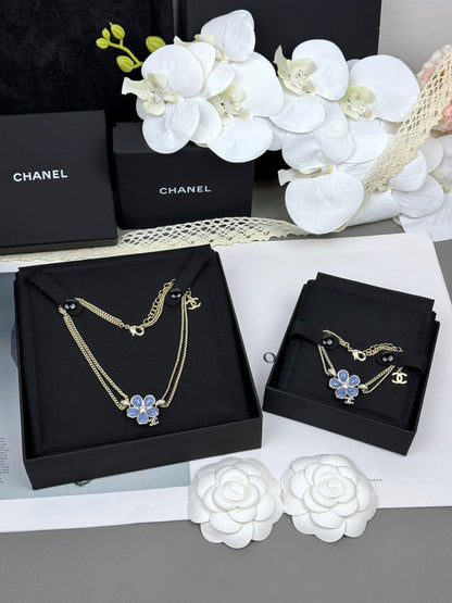 [Eterna Jewels]VOLTE New Blue Floral Double-Layer Bracelet