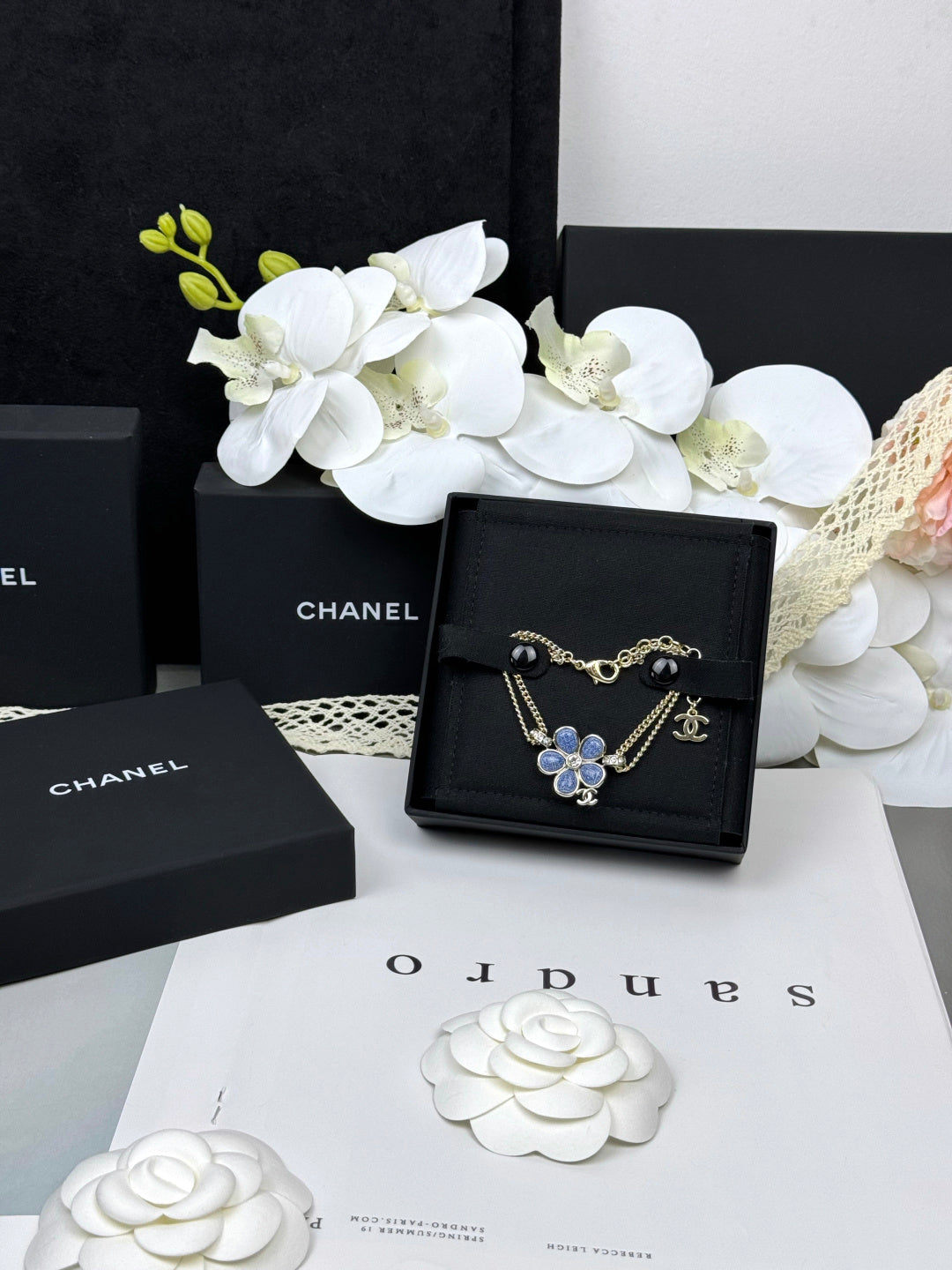 [Eterna Jewels]VOLTE New Blue Floral Double-Layer Bracelet