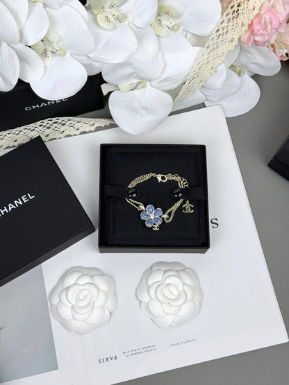 [Eterna Jewels]VOLTE New Blue Floral Double-Layer Bracelet