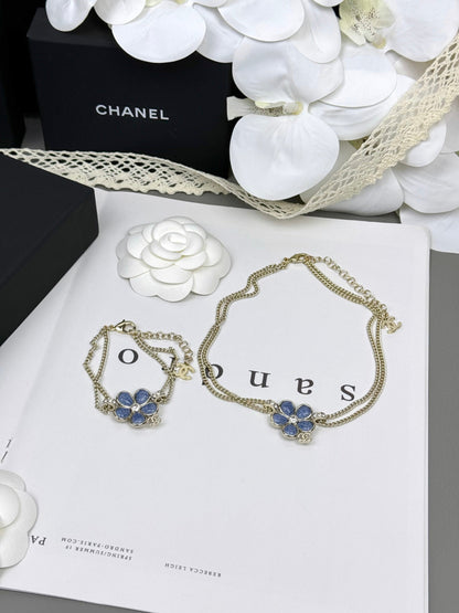 [Eterna Jewels]VOLTE New Blue Floral Double-Layer Bracelet