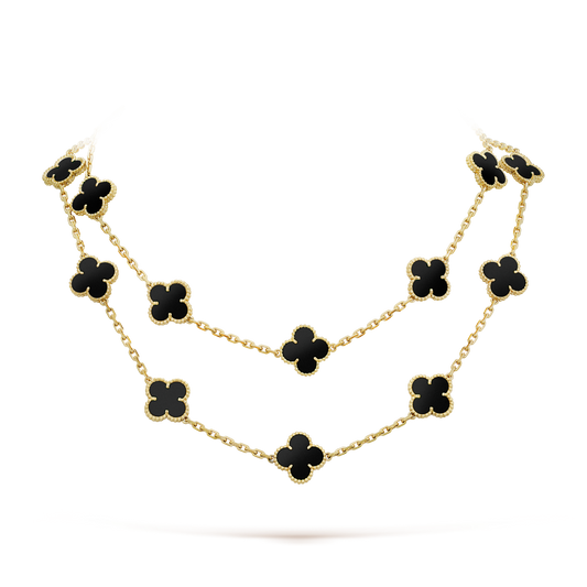 [Eterna Jewels]CLOVER 20 MOTIFS ONYX NECKLACE