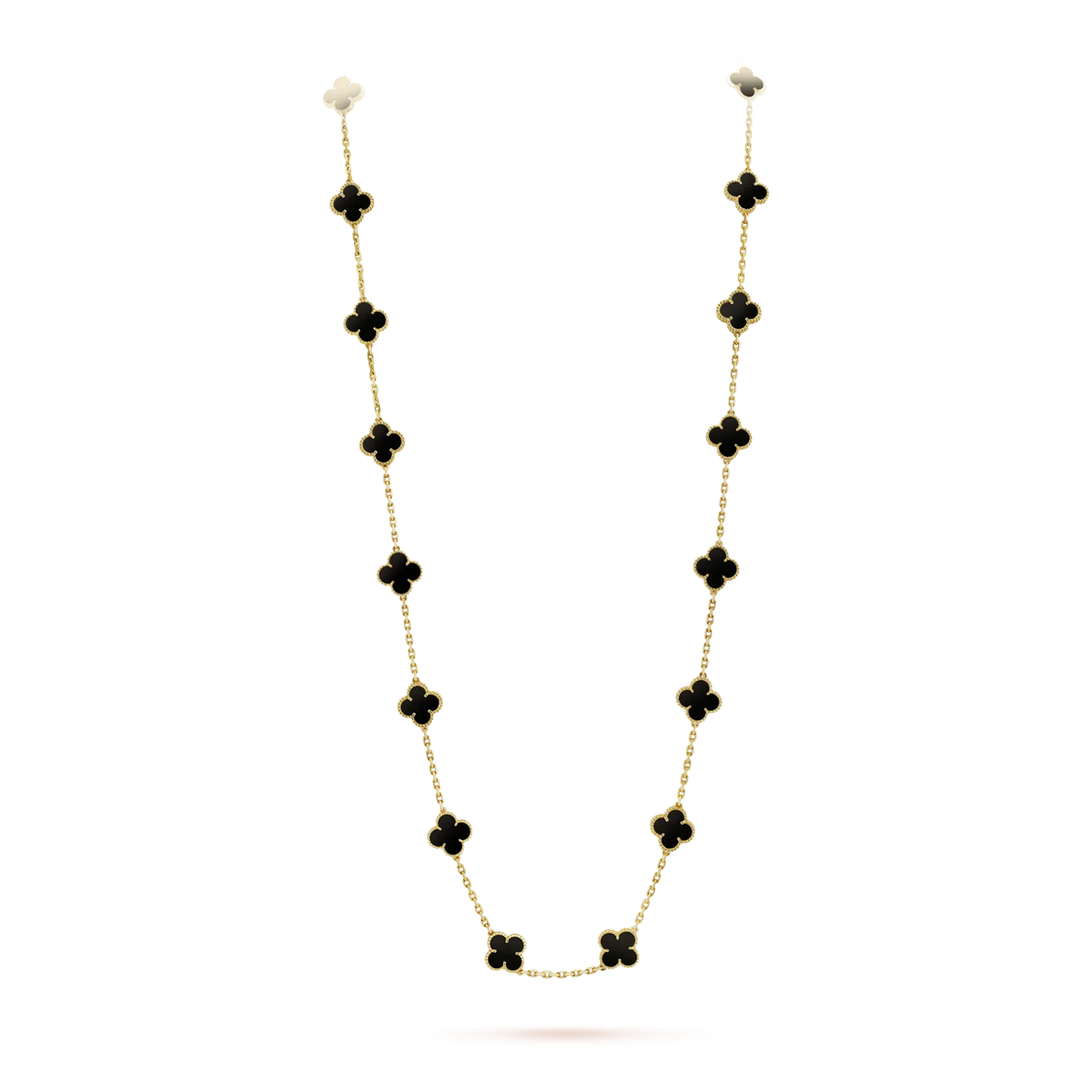 [Eterna Jewels]CLOVER 20 MOTIFS ONYX NECKLACE