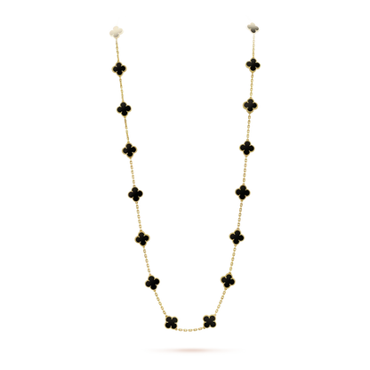 [Eterna Jewels]CLOVER 20 MOTIFS ONYX NECKLACE