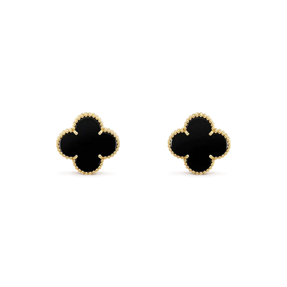 [Eterna Jewels]CLOVER MEDIUM 1 MOTIFS  ONYX STUD EARRINGS