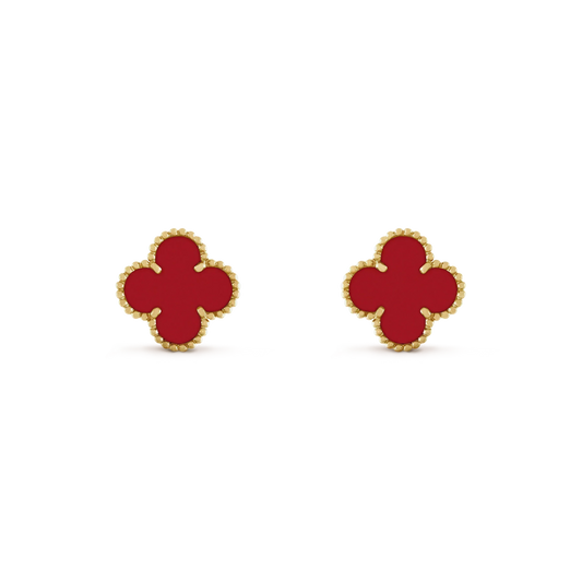 [Eterna Jewels]CLOVER MINI 9.5MM CARNELIAN EARRINGS