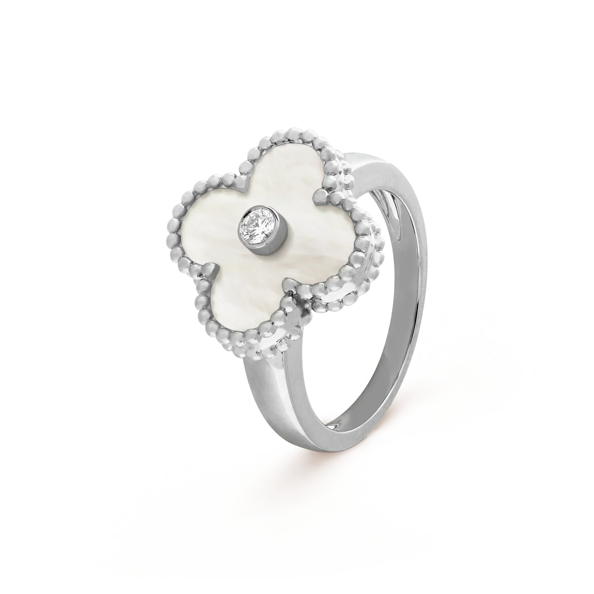 [Eterna Jewels]CLOVER SILVER MOP DIAMOND RING