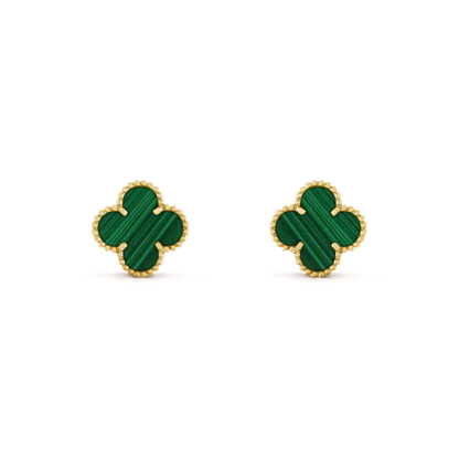 [Eterna Jewels]CLOVER MEDIUM 1 MOTIFS MALACHITE  EARRINGS