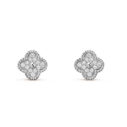 [Eterna Jewels]CLOVER MINI DIAMOND STUD EARRINGS