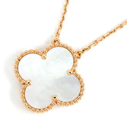 [Eterna Jewels]CLOVER 15MM WHITE MOTHER-OF-PEARL GOLD NECKLACE