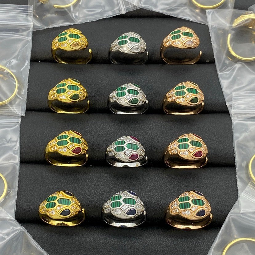 [Eterna Jewels]BRAND NEW ASSORTED SNAKE HEAD MALACHITE RINGS