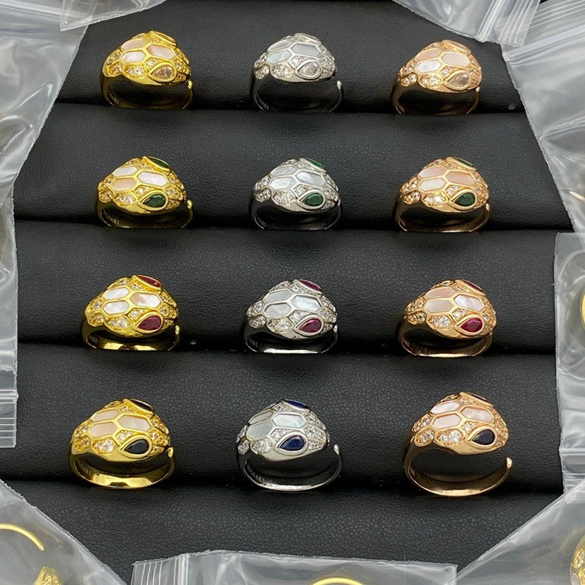 [Eterna Jewels]BRAND NEW ASSORTED SNAKE HEAD MOTHER OF PEARL RINGS