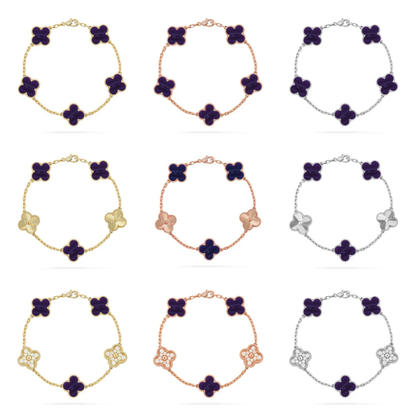 [Eterna Jewels]CLOVER 5 MOTIF PURPLE STRIPES BRACELET COLLECTION