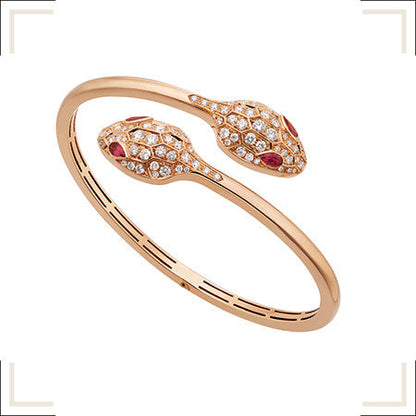 [Eterna Jewels]SERPENTI BRACELET PINK GOLD DIAMOND DOUBLE SNAKE