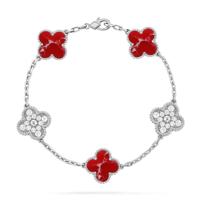 [Eterna Jewels]CLOVER 5 MOTIF RED PATTERN BRACELET COLLECTION