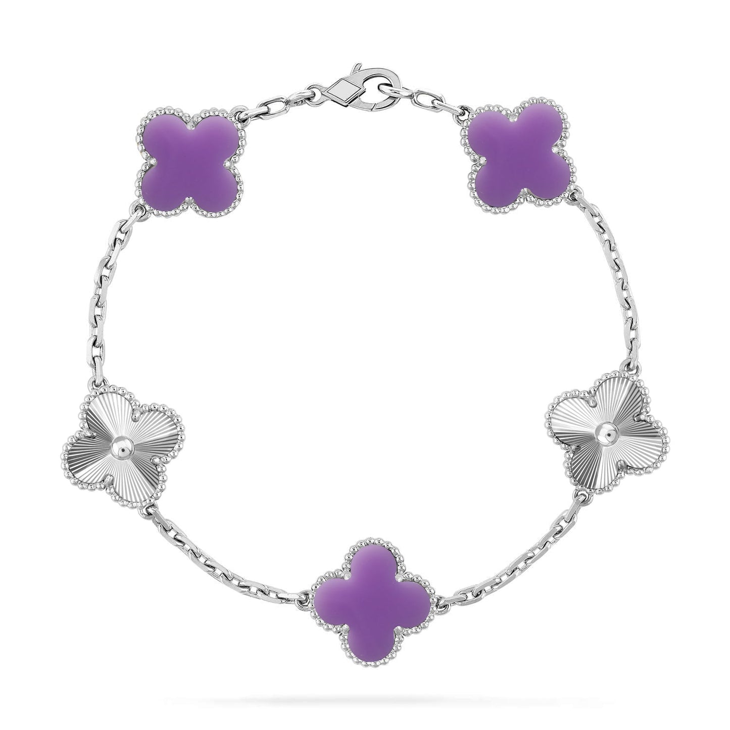 [Eterna Jewels]CLOVER 5 MOTIF LIGHT PURPLE BRACELET COLLECTION