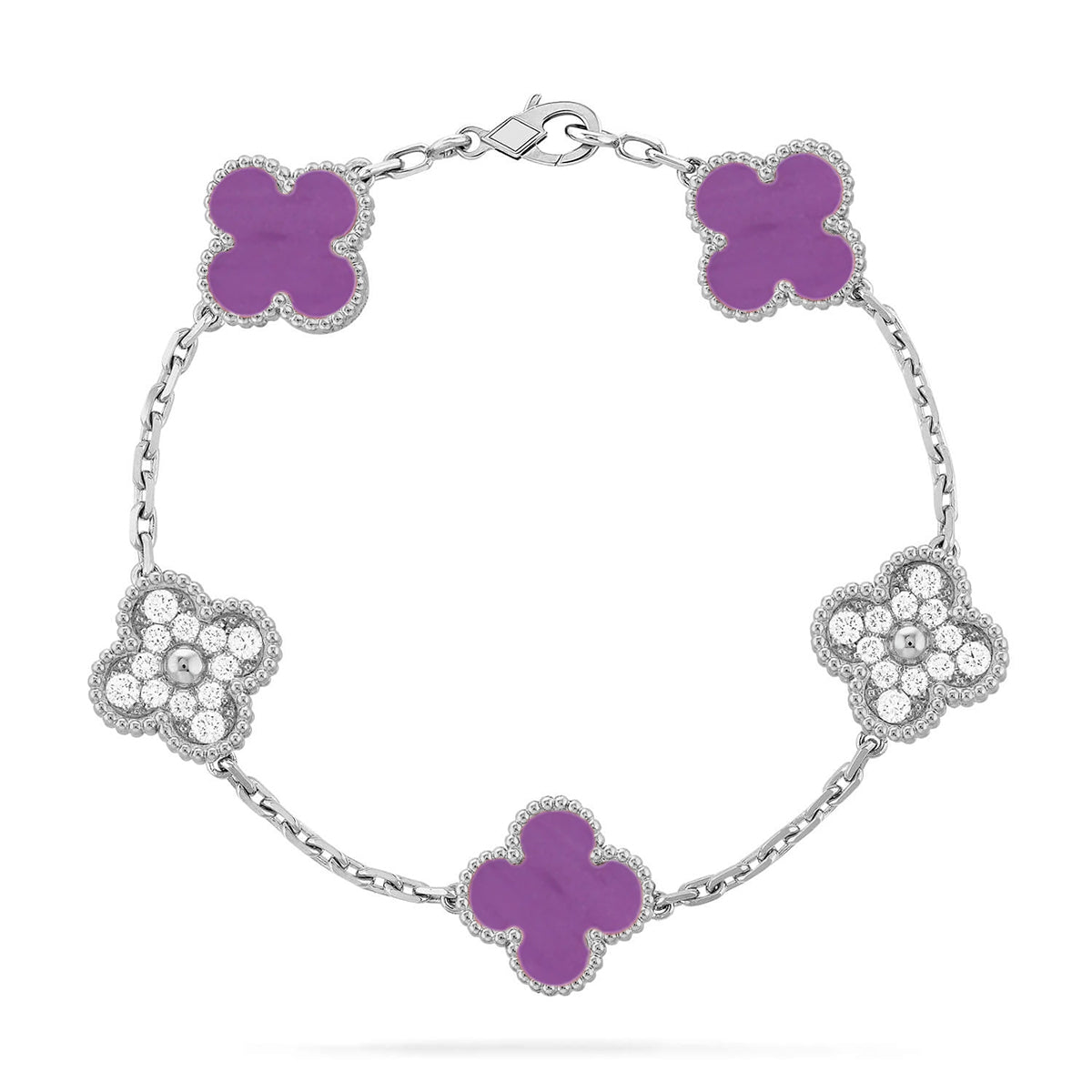 [Eterna Jewels] CLOVER 5 MOTIF VIOLET BRACELET COLLECTION