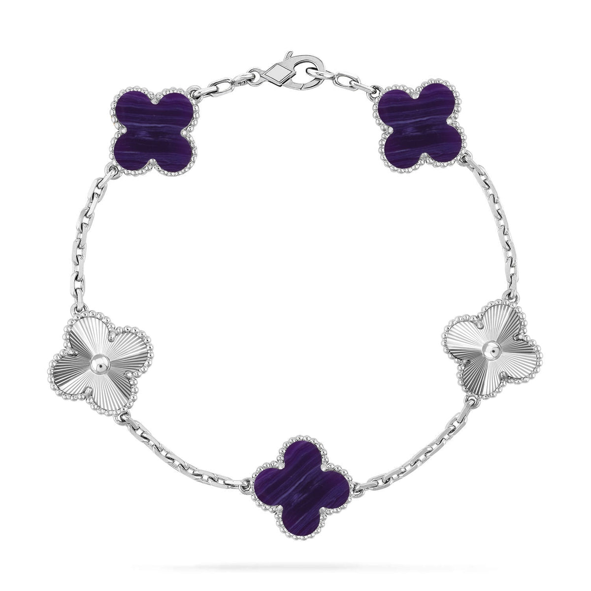 [Eterna Jewels]CLOVER 5 MOTIF PURPLE STRIPES BRACELET COLLECTION