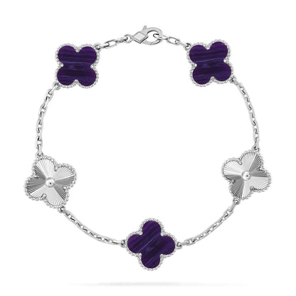[Eterna Jewels]CLOVER 5 MOTIF PURPLE STRIPES BRACELET COLLECTION