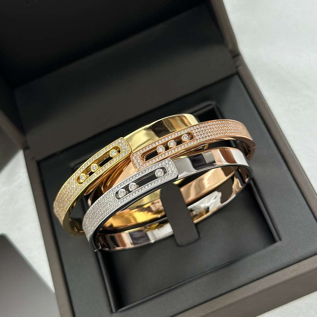 [Eterna Jewels]Move Noa Rose Gold Pavé Diamond Bangle Bracelet