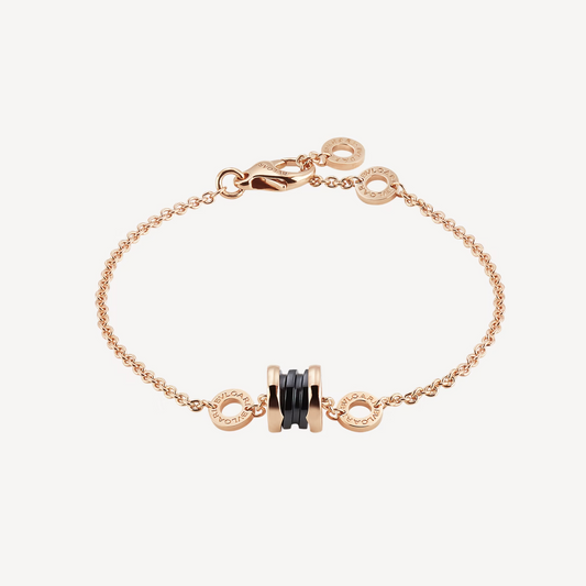 [Eterna Jewels]ZERO 1 SOFT PINK GOLD AND BLACK CERAMIC BRACELET