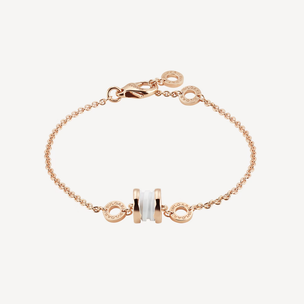 [Eterna Jewels]ZERO 1 SOFT PINK GOLD AND WHITE CERAMIC BRACELET