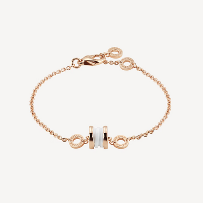 [Eterna Jewels]ZERO 1 SOFT PINK GOLD AND WHITE CERAMIC BRACELET