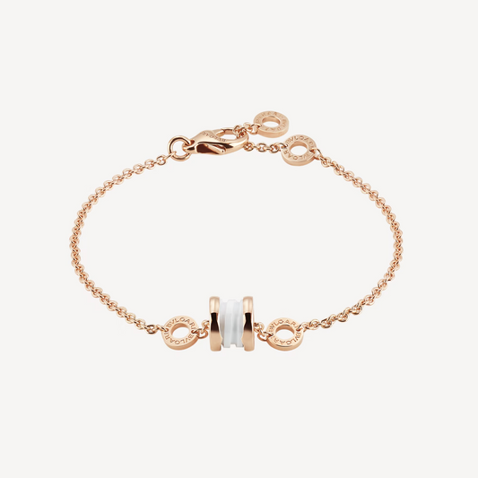 [Eterna Jewels]ZERO 1 SOFT PINK GOLD AND WHITE CERAMIC BRACELET