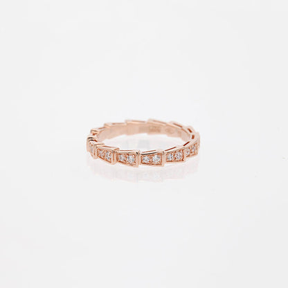 [Eterna Jewels]SERPENTI RING PINK GOLD DIAMOND PAVED 3MM