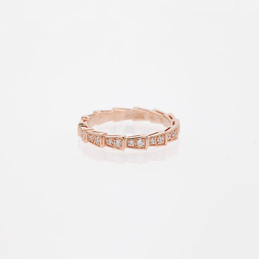 [Eterna Jewels]SERPENTI RING PINK GOLD DIAMOND PAVED 3MM