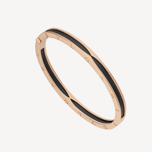 [Eterna Jewels]ZERO 1 PINK GOLD WITH BLACK CERAMIC BRACELET