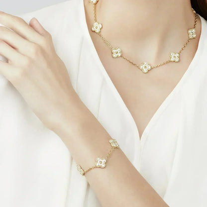 [Eterna  Jewelry] CLOVER 5 MOTIF FULL DIAMOND BRACELET COLLECTION