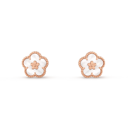[Eterna Jewels]LUCKY PINK GOLD WHITE MOP EARRINGS