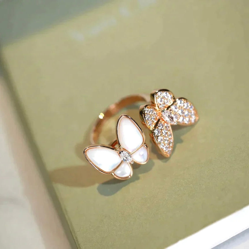 [Eterna Jewels]TWIN BUTTERFLY DIAMOND MOP RING