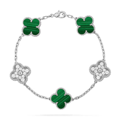 [Eterna Jewels] CLOVER 5 MOTIF MALACHITE BRACELET COLLECTION
