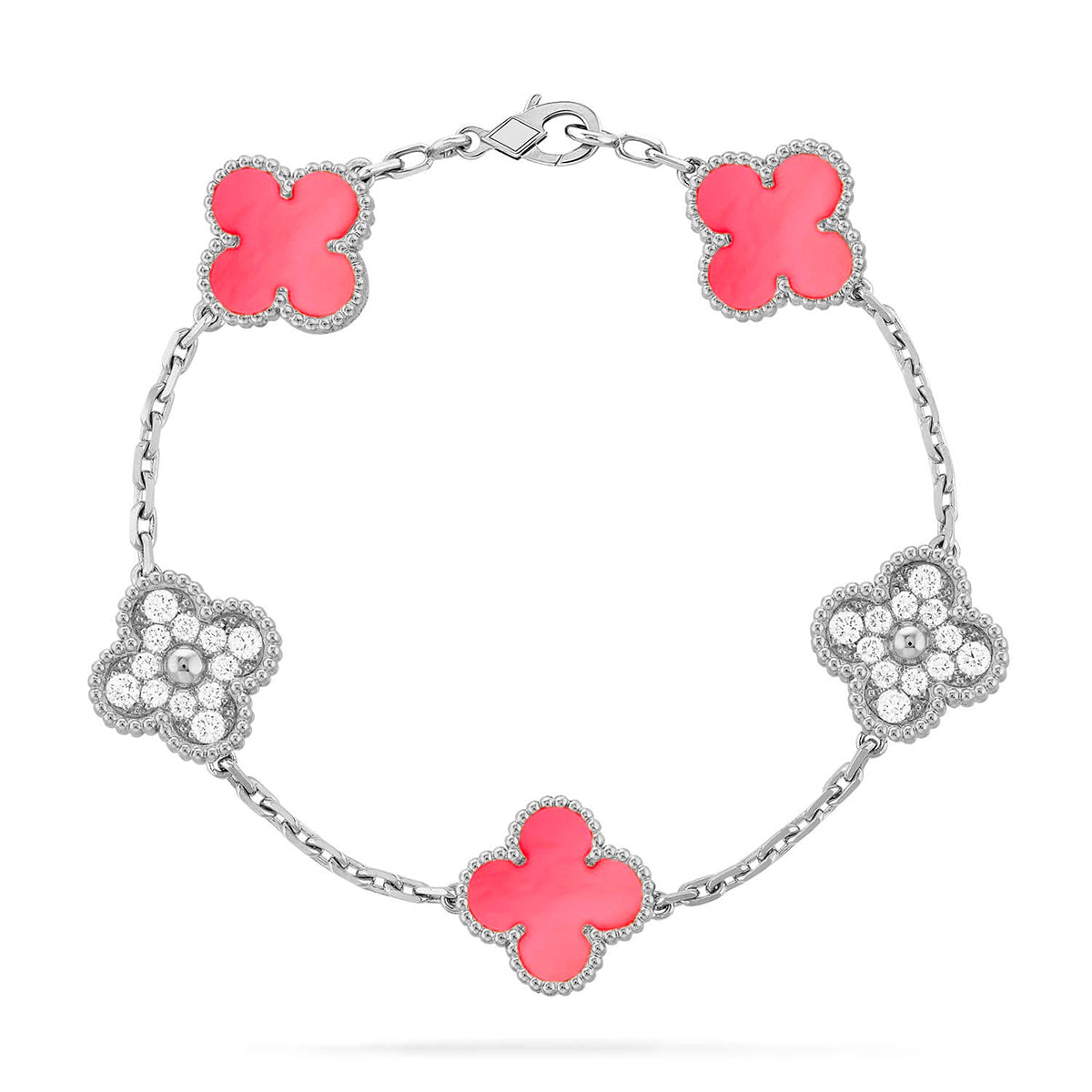[Eterna Jewels] CLOVER 5 MOTIFS  PINK MOP BRACELET COLLECTION