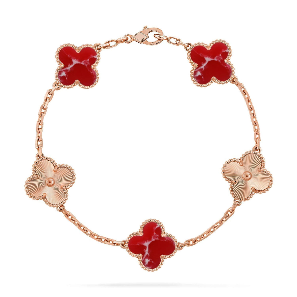 [Eterna Jewels]CLOVER 5 MOTIF RED PATTERN BRACELET COLLECTION