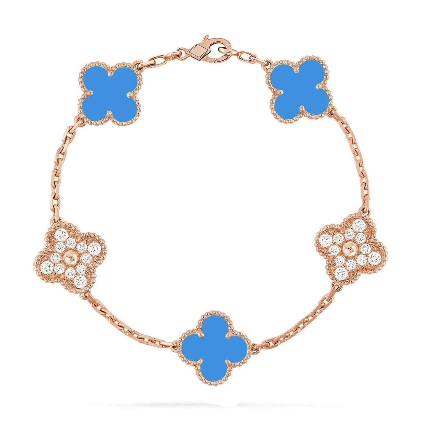 [Eterna Jewels] CLOVER 5 MOTIF BLUE AGATE BRACELET COLLECTION