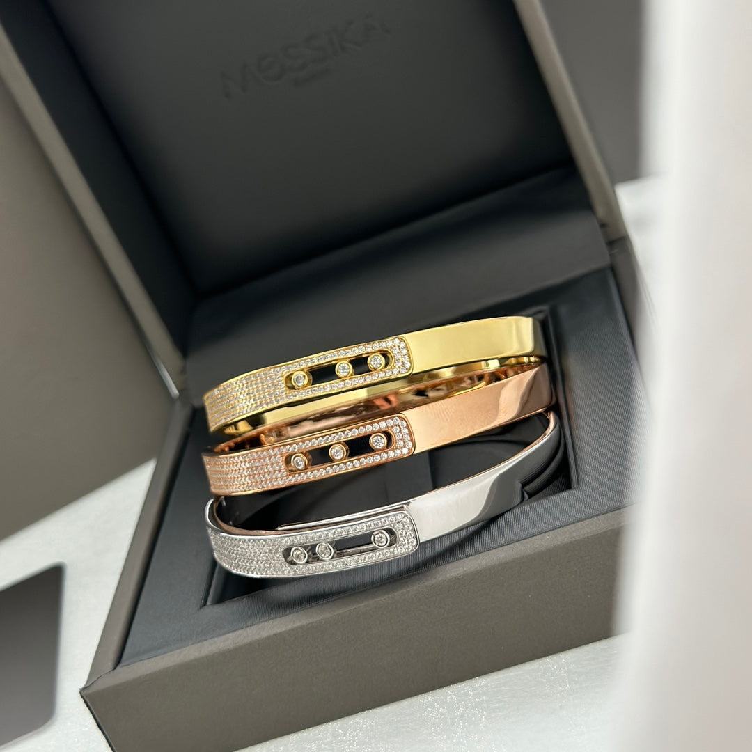 [Eterna Jewels]Move Noa Rose Gold Pavé Diamond Bangle Bracelet