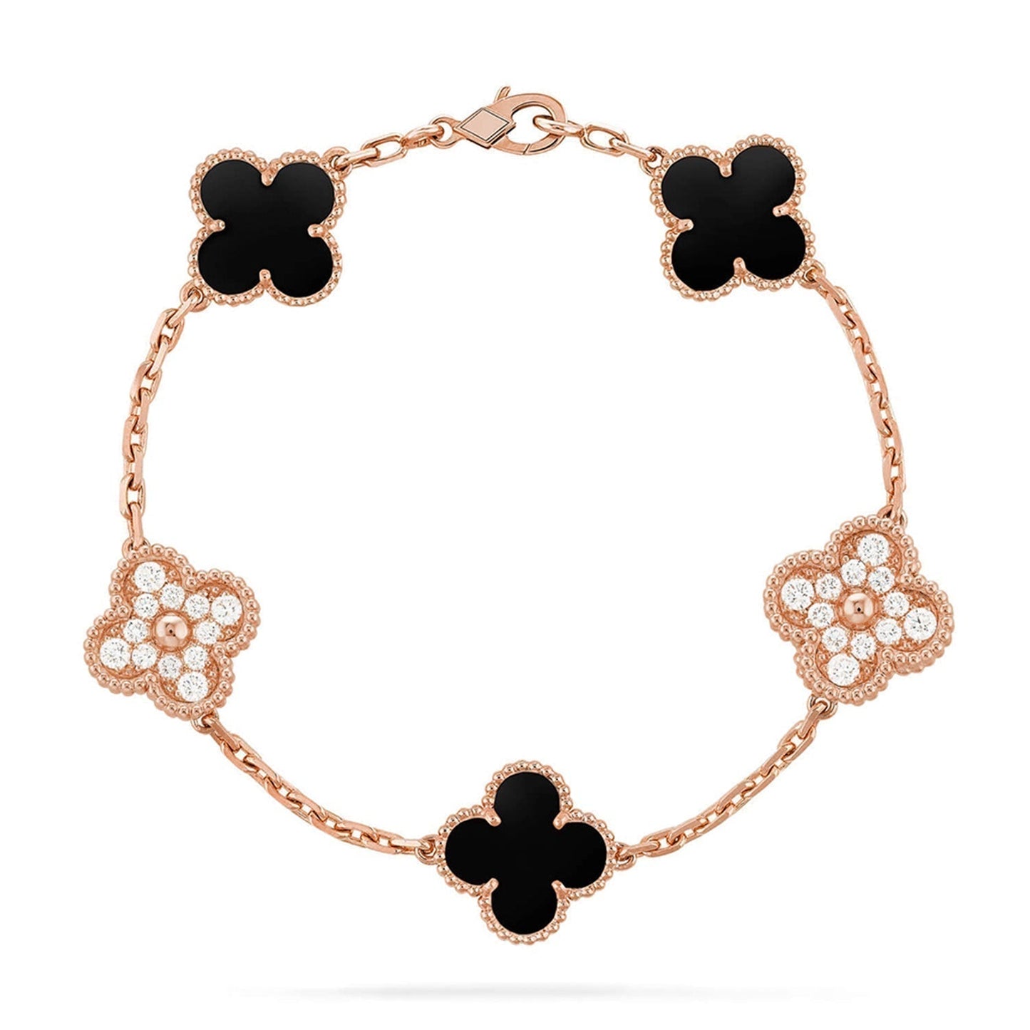 [Eterna Jewels] CLOVER 5 MOTIF ONYXS BRACELET COLLECTION