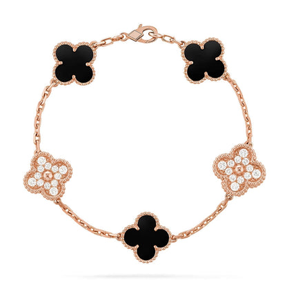 [Eterna Jewels] CLOVER 5 MOTIF ONYXS BRACELET COLLECTION