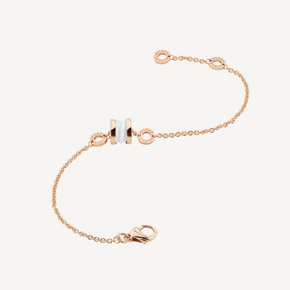 [Eterna Jewels]ZERO 1 SOFT PINK GOLD AND WHITE CERAMIC BRACELET